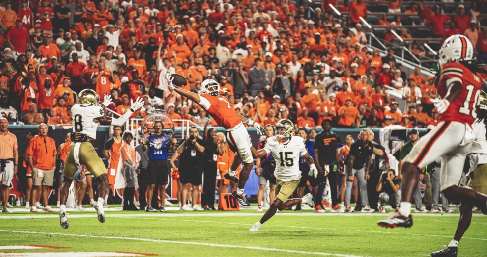 College football game sideline view