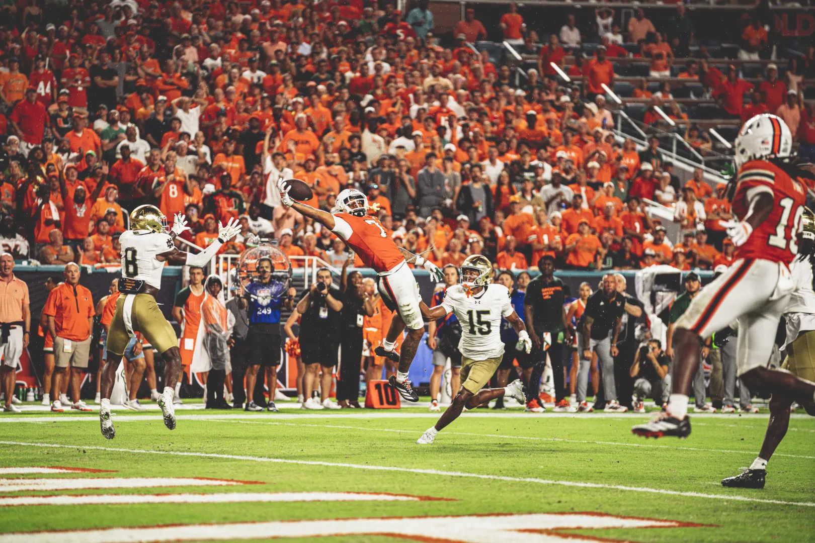 College football game sideline view