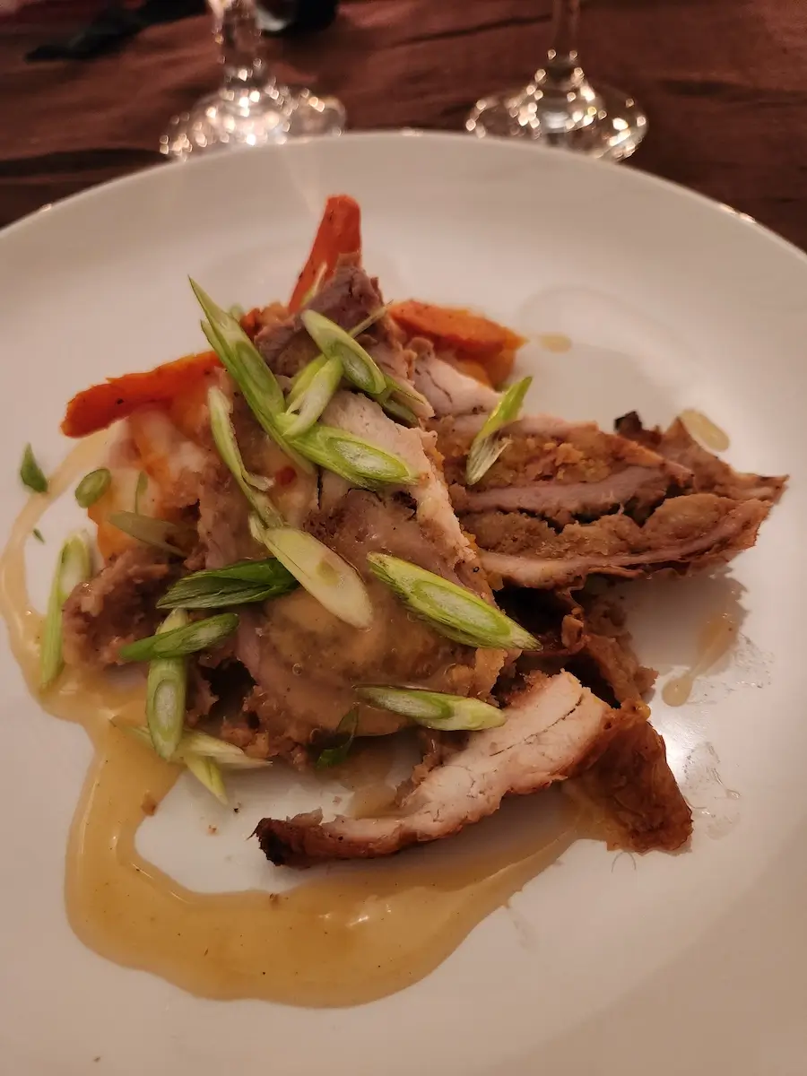 Turducken served at Table 410 pop-up dinner, Orlando Florida