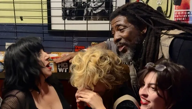 Lydia Lunch in conversation with fans after her spoken-word performance at Will’s Pub in Orlando.