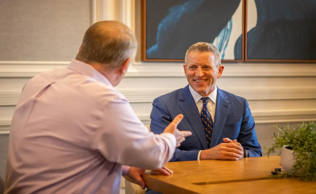 Former Florida House Speaker Paul Renner during an interview discussing affordability and insurance reform in the governor’s race.