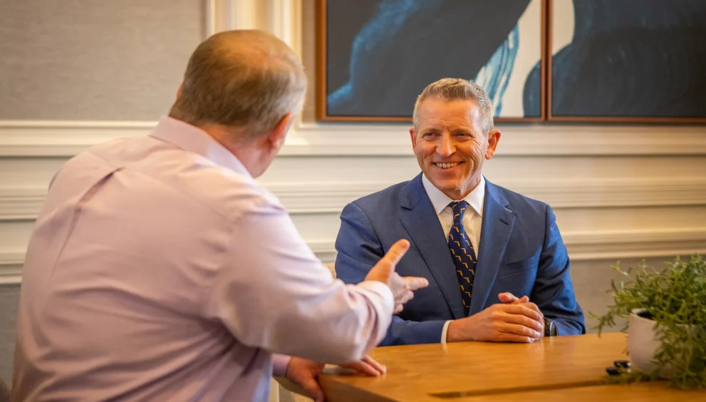 Former Florida House Speaker Paul Renner during an interview discussing affordability and insurance reform in the governor’s race.