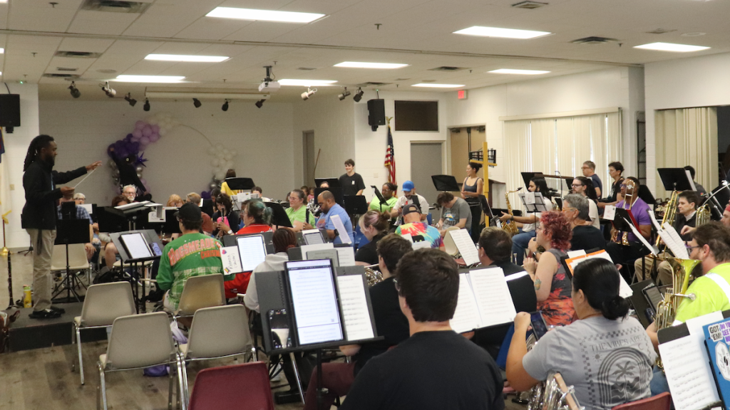 Central Florida Sounds of Freedom Band rehearses at the First United Methodist Church in downtown Orlando