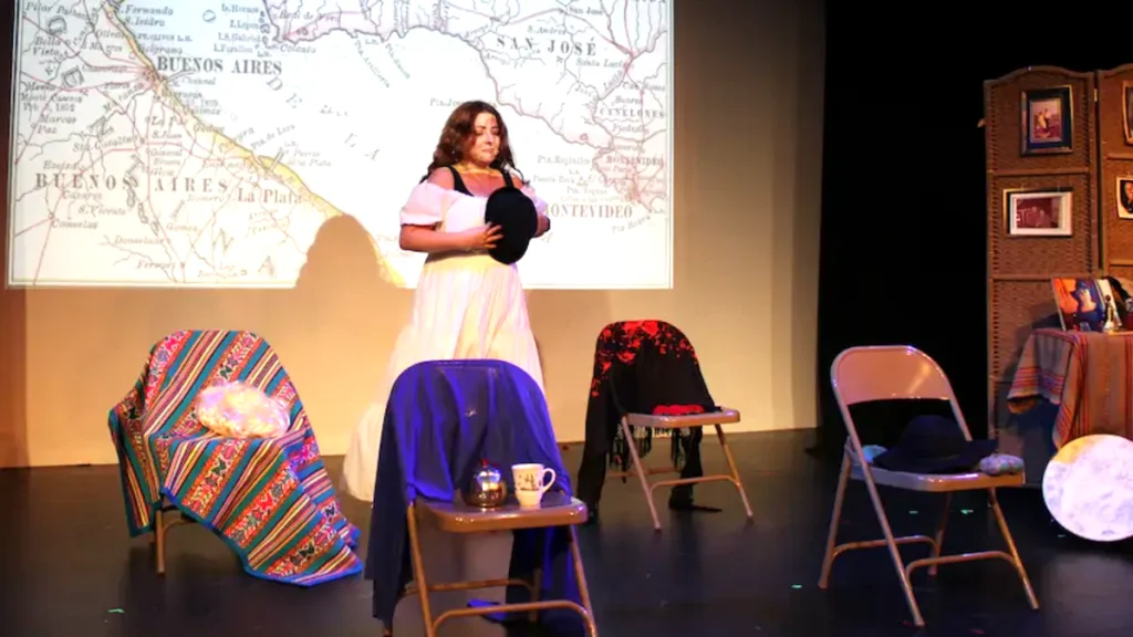Actress Vanessa Codorniu performs on stage at 2026 Orlando Fringe Festival