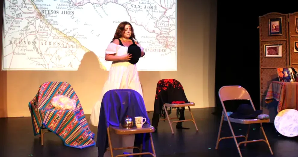 Actress Vanessa Codorniu performs on stage at 2026 Orlando Fringe Festival